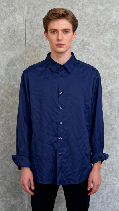 MIOUBEILA Men's Regular-Fit Satin Dress Shirt size M