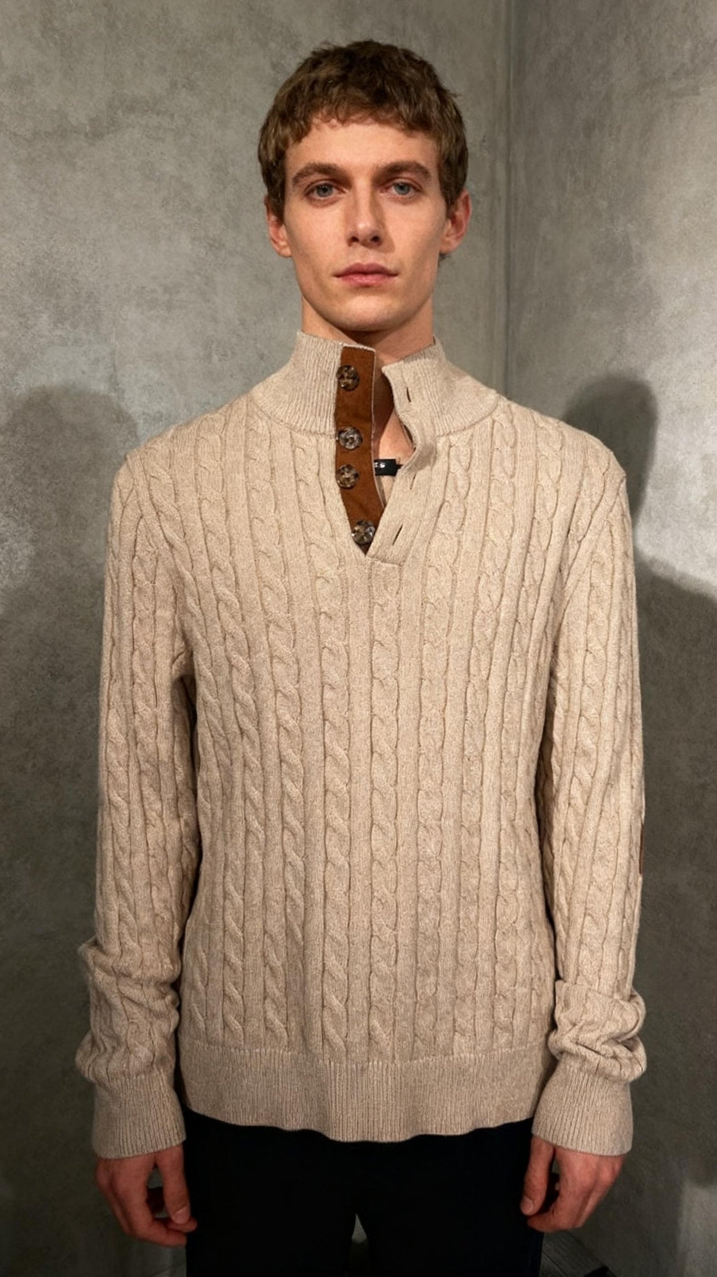 Arshiner Boy's Cable Knitted Sweater Half Zip Lightweight Casual Pullovers for Kids 2-11 Years Size M