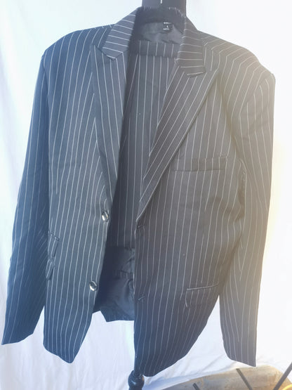 Manfinity ModaGents Men Pinstriped Print Double Breasted Blazer size L