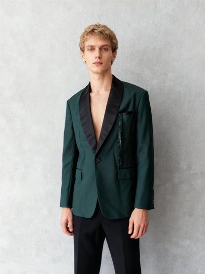 Men's Suit Regular Fit Wide Velvet Blazer Jacketsize L