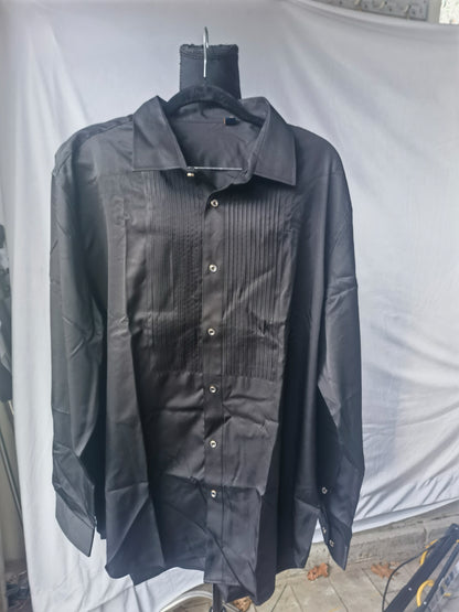 Mens Shirt Versatile 100% Charmeuse Silk Button Down Shirt Long Sleeves All Season for Formal Casual  Size XL