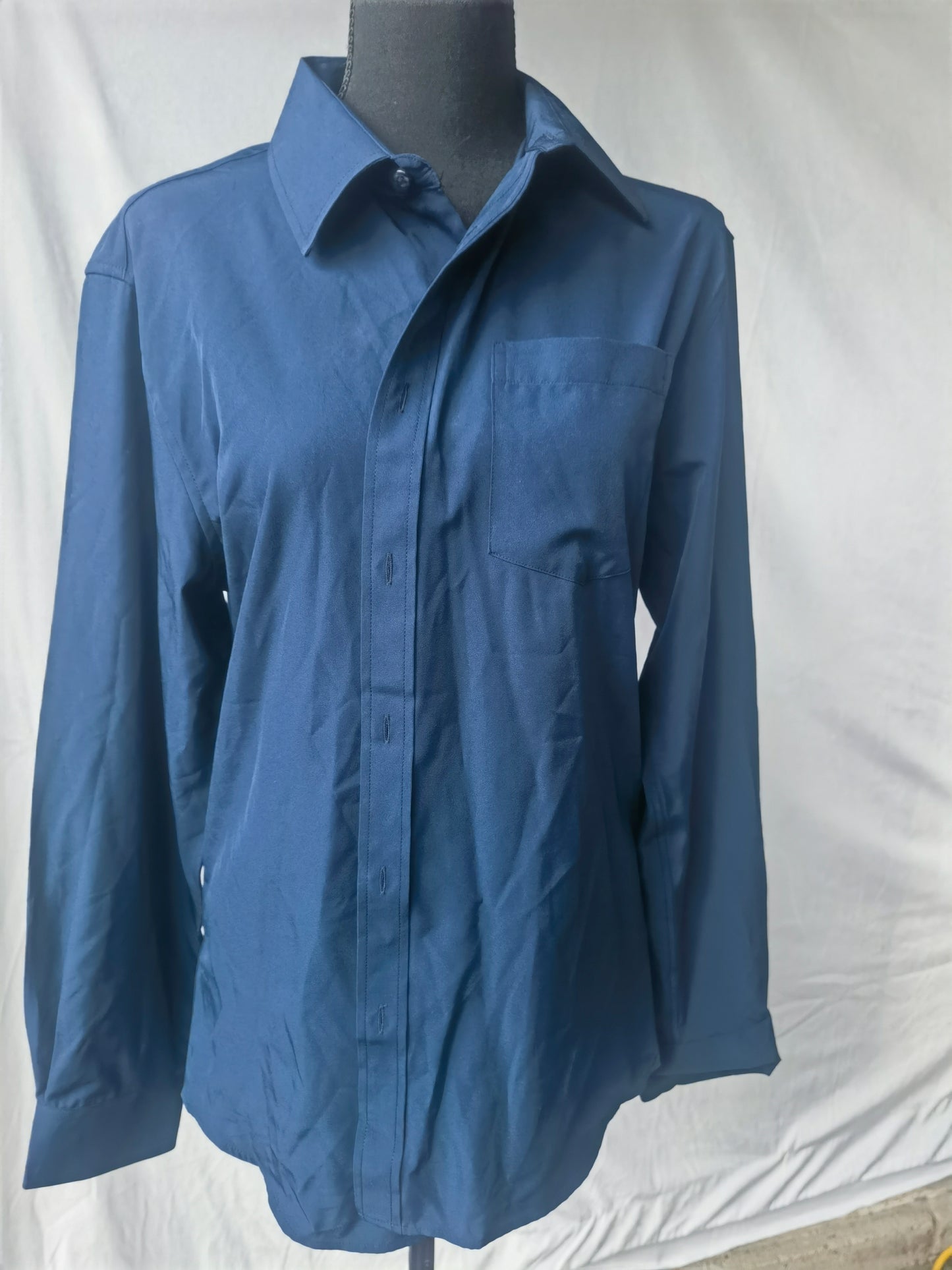 Men's Formal Wear Shirts Men Solid Color Business Casual Long Sleeve Casual Slim Fit Shirts  size S