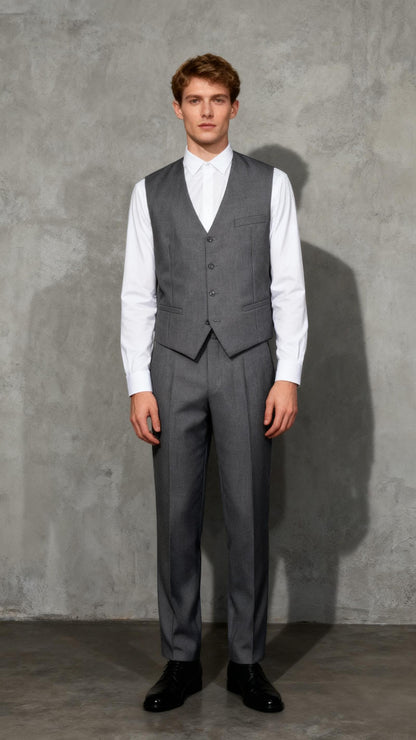 Striped Vest Men Suit Vest Classic Black Grey Business Vest Waistcoat Men British Blazer Size M