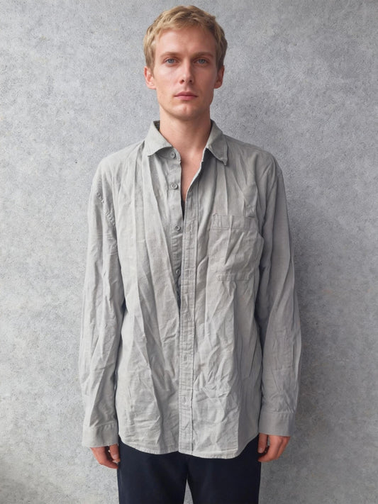 JEKAOYI Mens Casual Long Sleeve Cotton Linen Shirts Buttons Down Solid Plain Roll-Up Sleeve Summer Beach Shirts, Size M