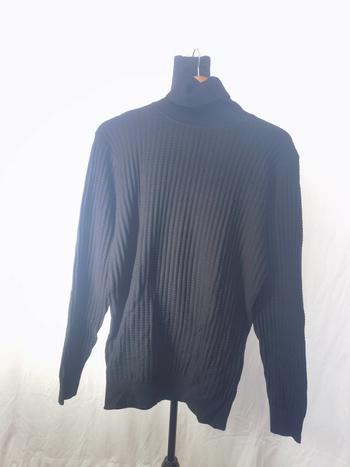 Mens Casual Sweater Long Sleeve Men Turtleneck Ribbed Knit Sweater Fall Tops Size XL
