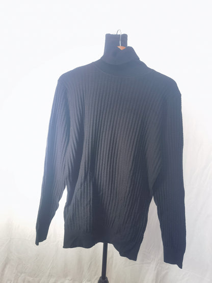 Mens Casual Sweater Long Sleeve Men Turtleneck Ribbed Knit Sweater Fall Tops Size XL