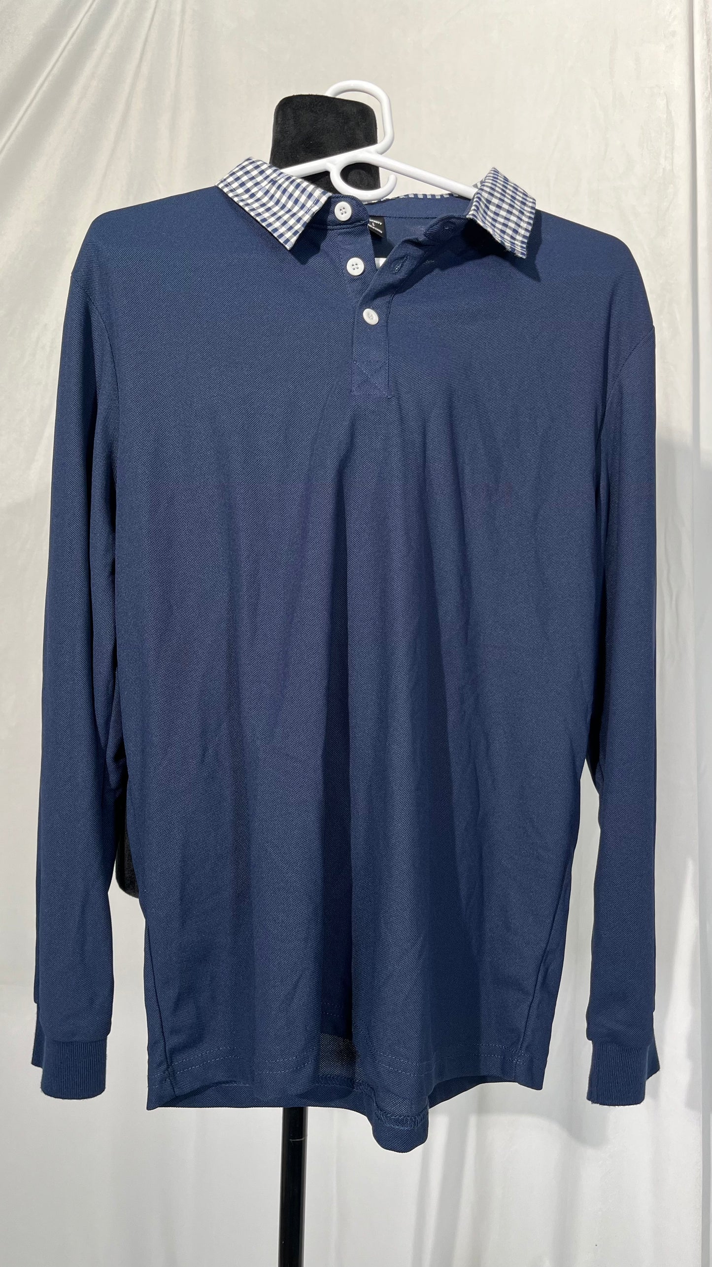 Hackett London Men's Chambray CLR JSY LS Polo Shirt size L