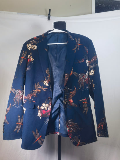 Men's Gold Sequin Blazer Shiny Glitter Blazer Shawl Collar Wedding Party Stage Costumes, size 36