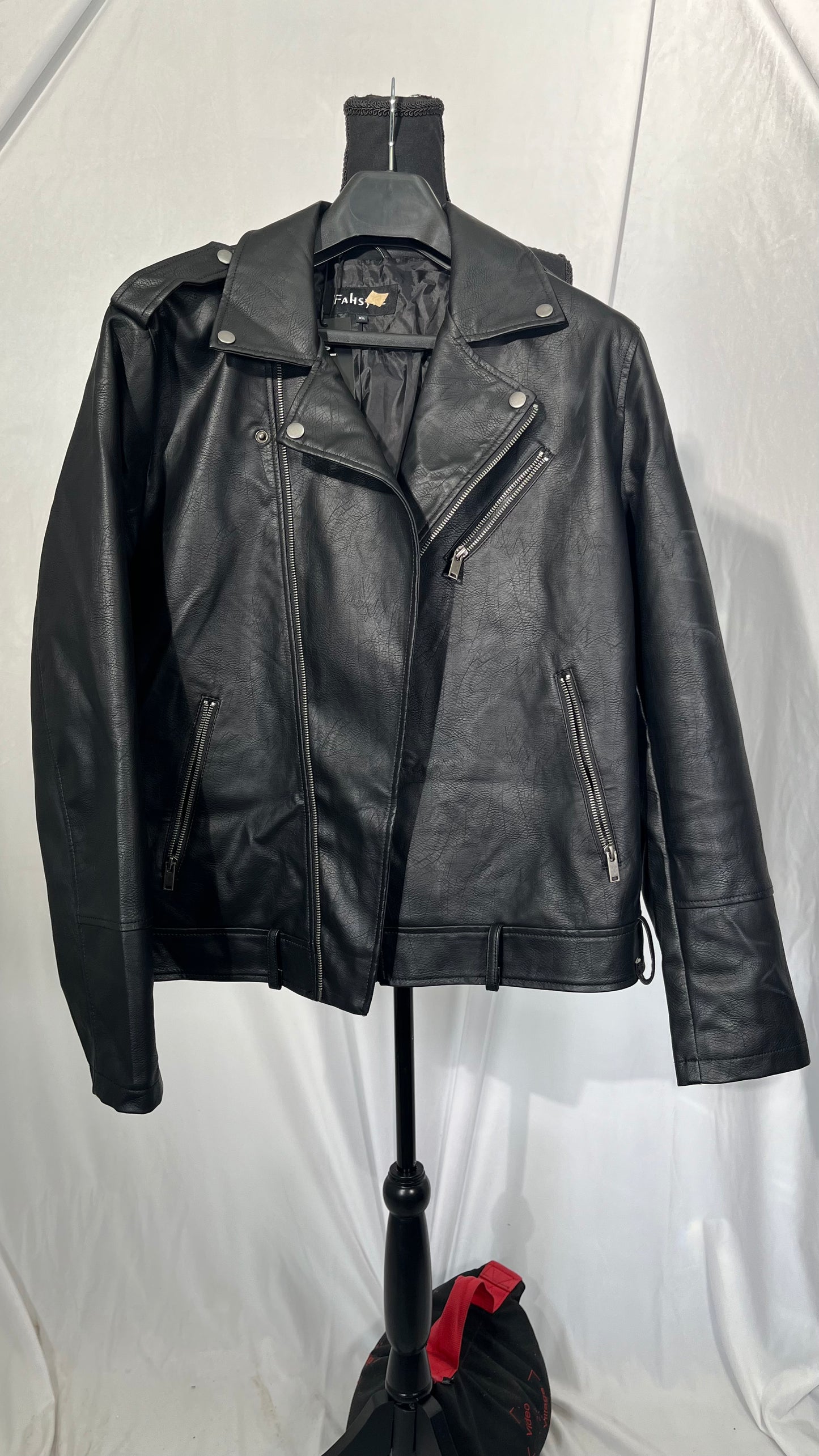 Men’s Black Genuine Sheepskin | Shirt Collar Retro Biker Outerwear | Classy Zip-Up Lightweight Leather Jacket Size XL