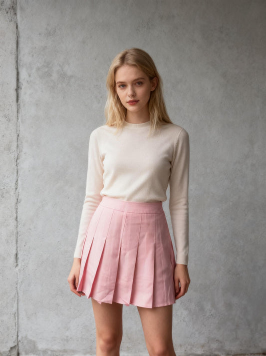 Women's High Cotton Waist Flared Knit Skart Short Stylish Skirt Size S