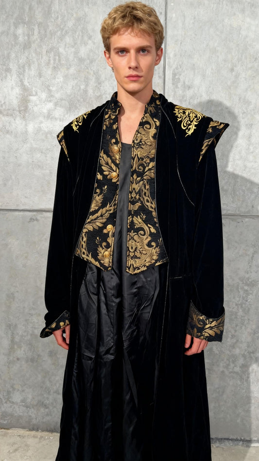 Men's Steampunk Medieval Tailcoat Jacket Victorian Gothic Frock Coat 2XL