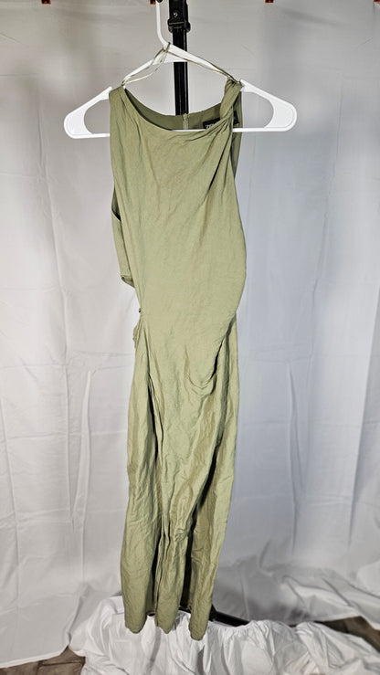 ZARA Reformation Bliss Maxi Ribbed Dress Limon Sleeveless  size S