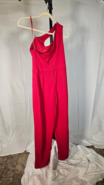 Wide Leg Jumpsuit Women Sexy One Shoulder Cut Out One Piece Pant Outfit Romper Overall Size S