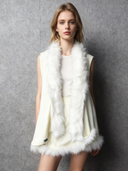 Women Winter Faux Fur Coat Long Plush Jacket Warm Fur Coat