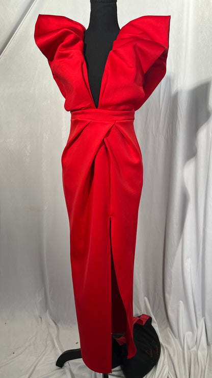 Memoriesea Women's Sexy Off Shoulder Bodycon Lantern Sleeve Front Hook Midi Party Dress Size S Active