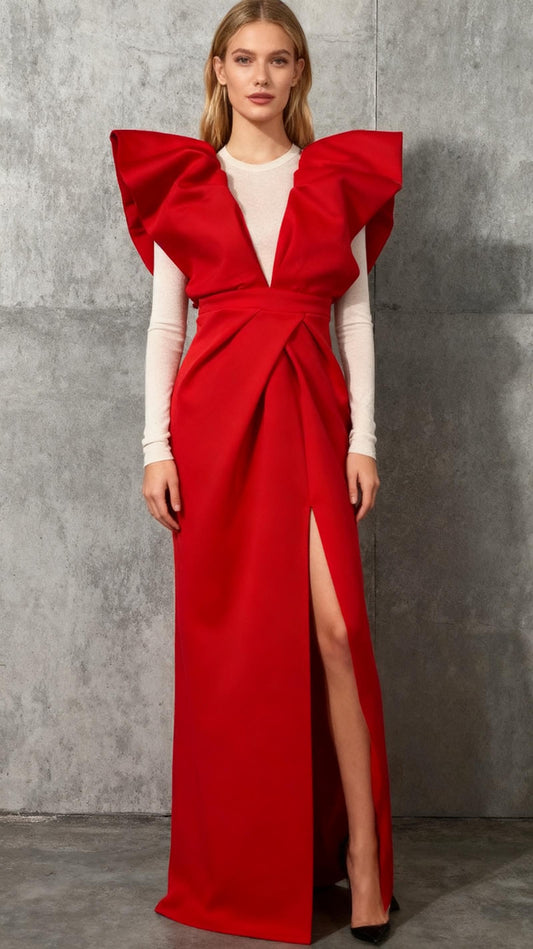 Memoriesea Women's Sexy Off Shoulder Bodycon Lantern Sleeve Front Hook Midi Party Dress Size S Active