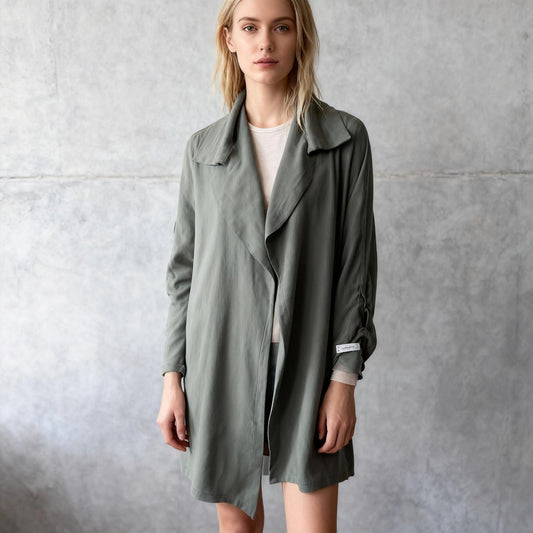 Max Studio Women's Faux Suede Long Jacket  Size XL