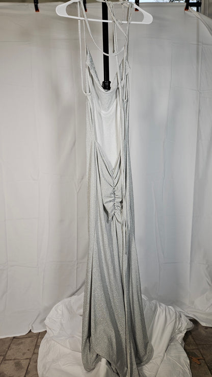 SHEIN Long shiny silver sleeveless dress Size 2