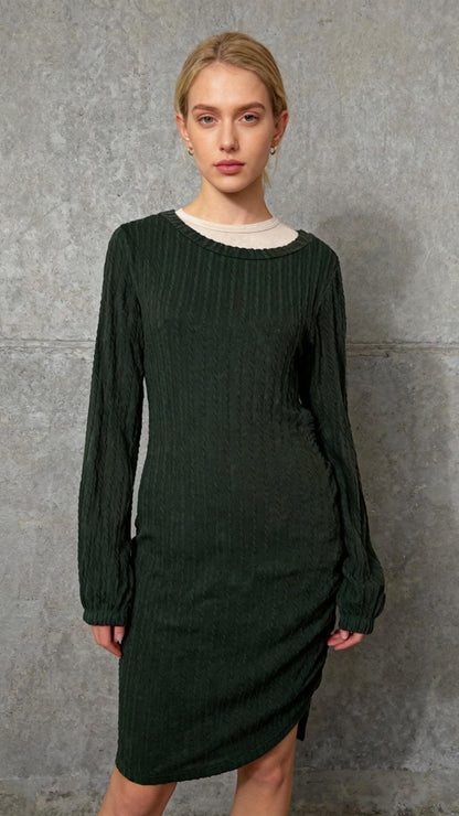 Long Green Long Sleeve Dress Size S