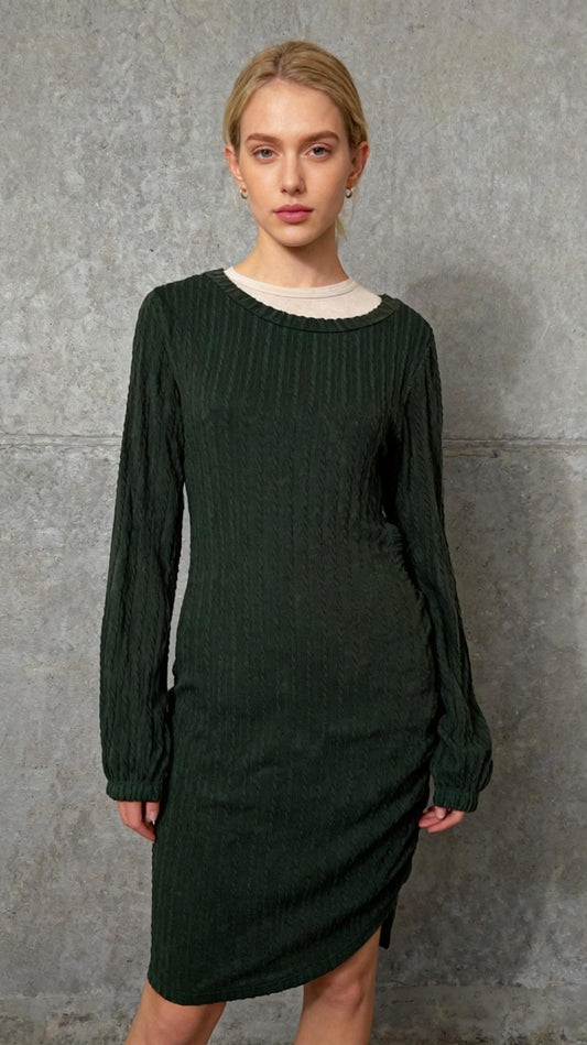 Long Green Long Sleeve Dress Size S