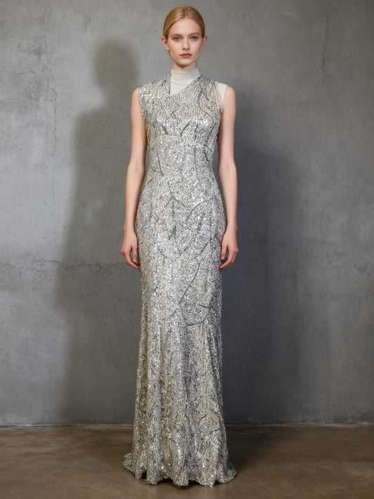 Long Gold Sequin Skirt Size S