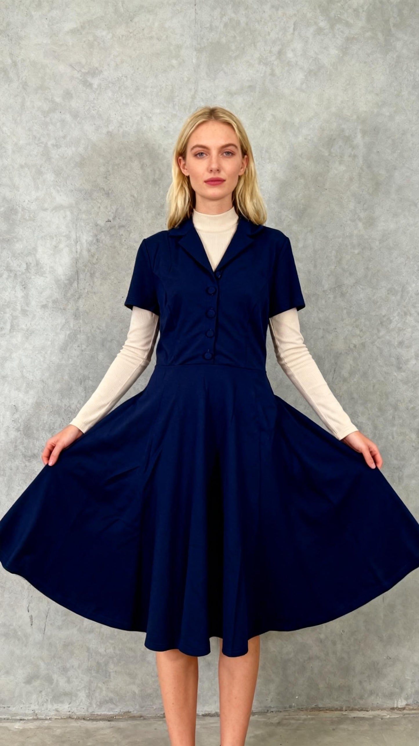 Wedtrend Women's Vintage A-Line Cocktail Dress V-Neck Elegant Evening Party Casual Cocktail Dress size L