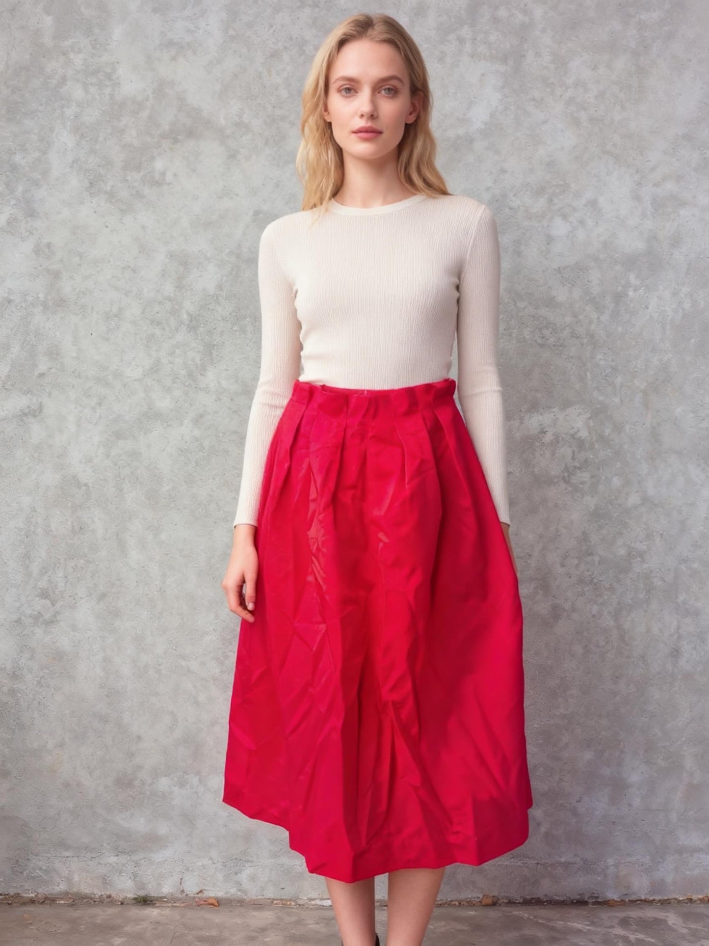 ZARA Red scoop neckline Ruffle Sleeve Slit front Cocktail Dress size M