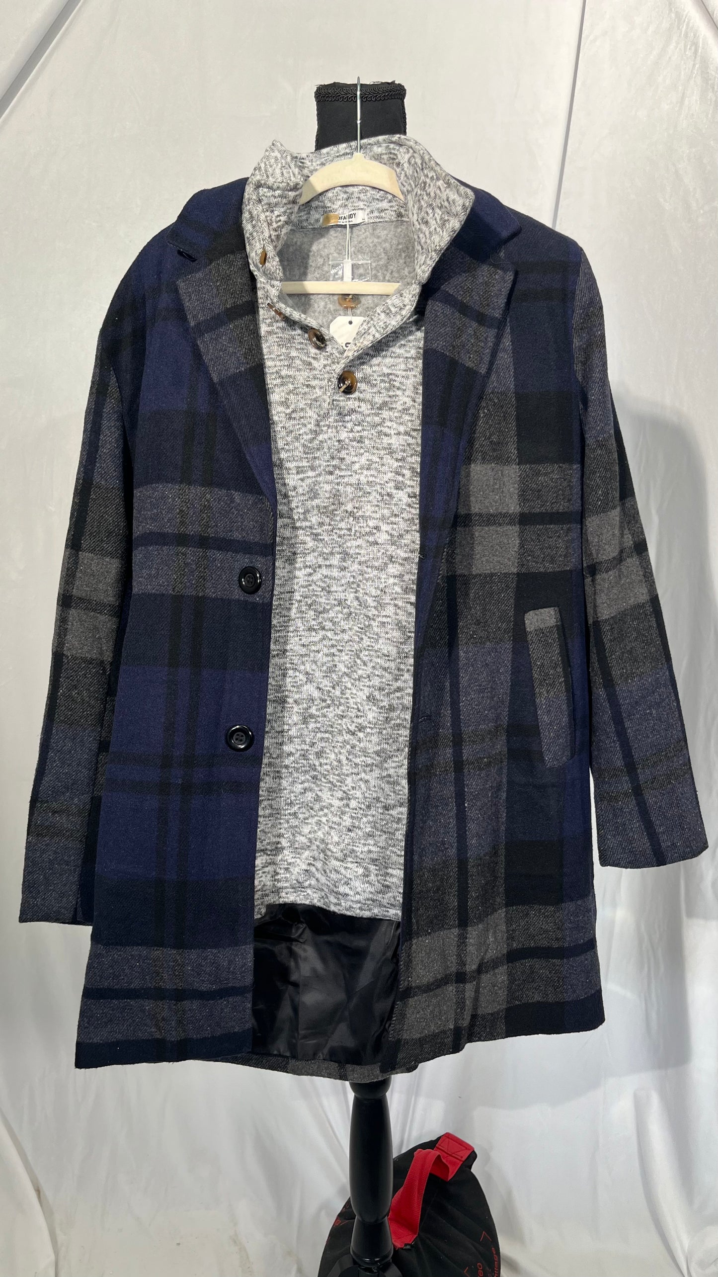 FYEARFOX Women's Oversized Plaid Shacket Wool Blend Button Down Long Sleeve Long Shirt Jacket Coat with Pockets  Size M