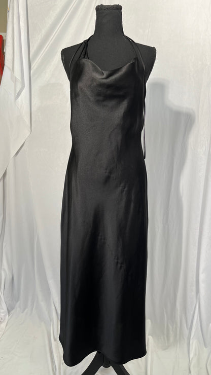 Silk Cocktail Dress for Women Evening Party Wedding Guest Fall Sexy Slip V Neck Long Tight Gala Dresses size S