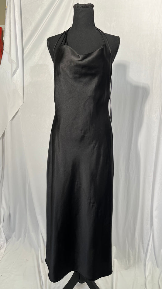 Silk Cocktail Dress for Women Evening Party Wedding Guest Fall Sexy Slip V Neck Long Tight Gala Dresses size S