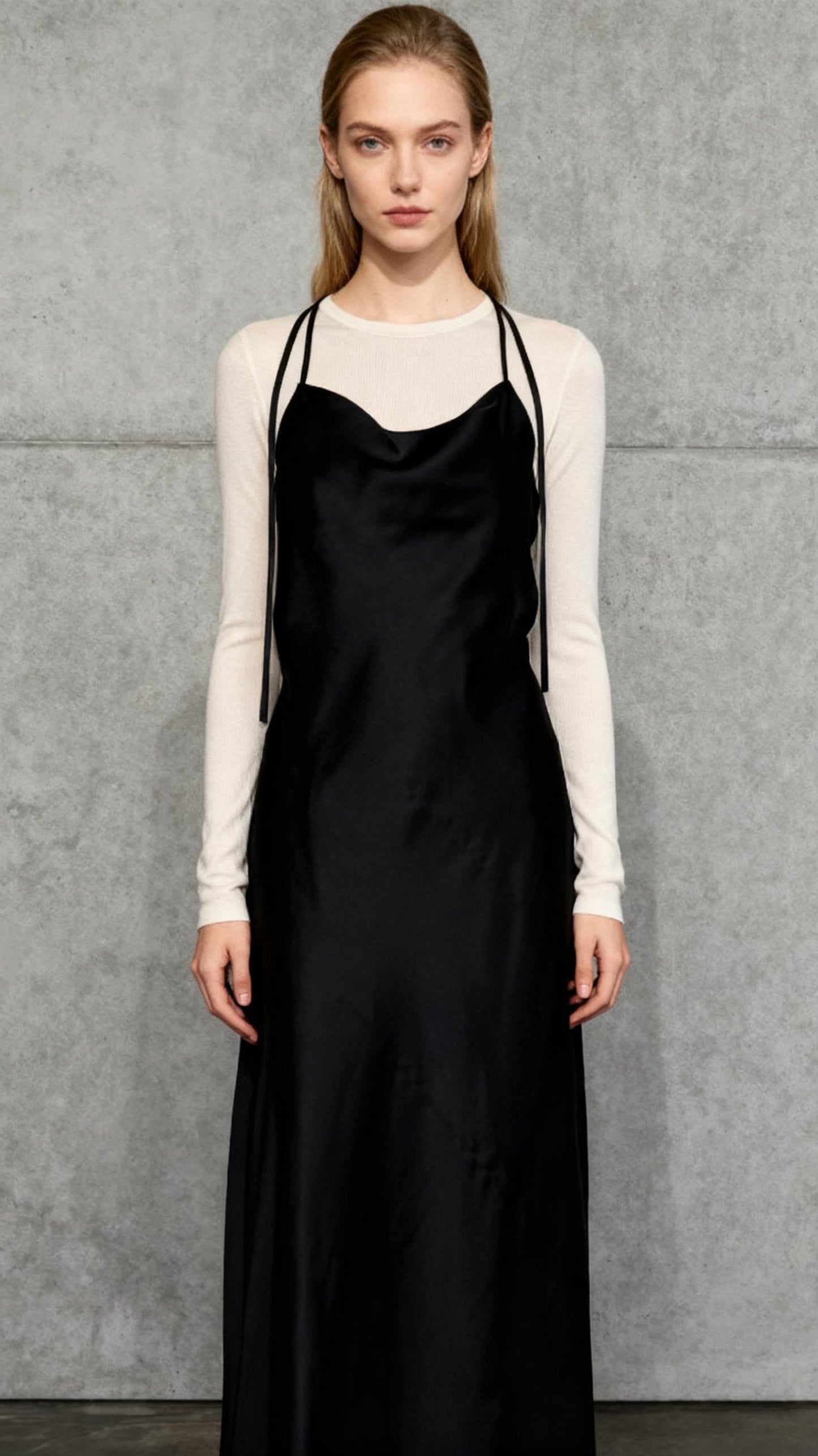 Silk Cocktail Dress for Women Evening Party Wedding Guest Fall Sexy Slip V Neck Long Tight Gala Dresses size S