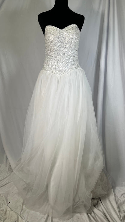 Q-Tawwer Off The Shoulder Wedding Dresses for Women White Bridal Dress Lace Wedding Gowns for Women Bride Size 6