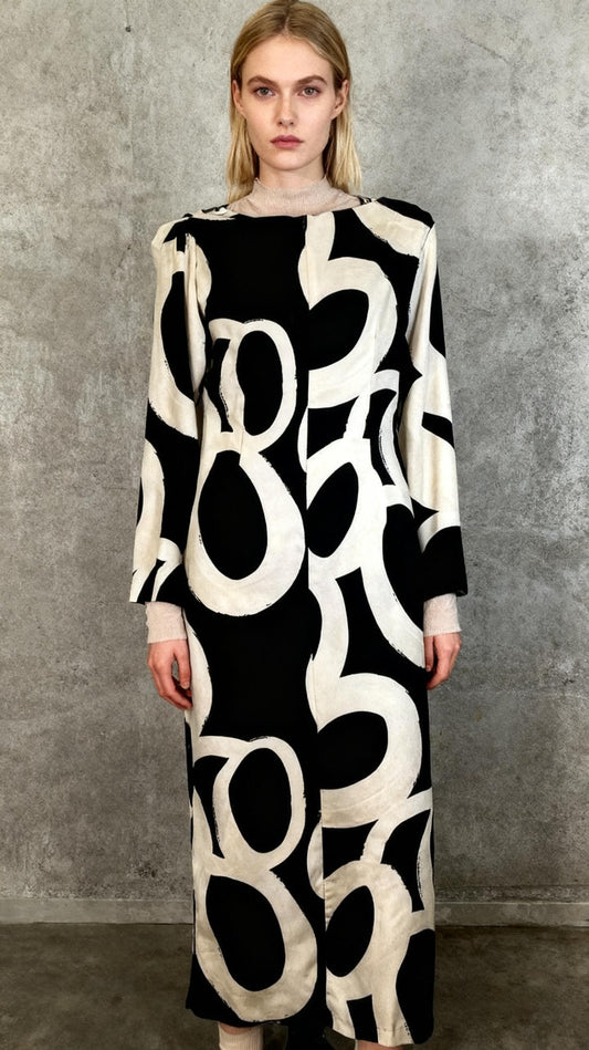 ZARA PRINTED MIDI DRESS Size M
