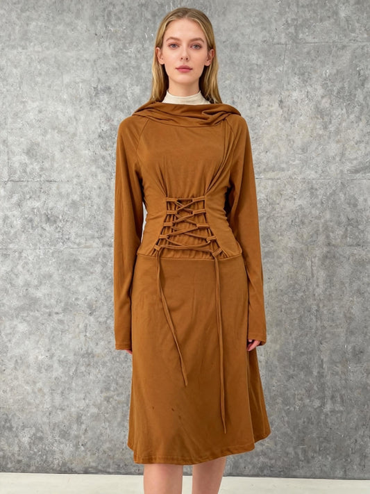Brown Long Sleeve Dress Size S