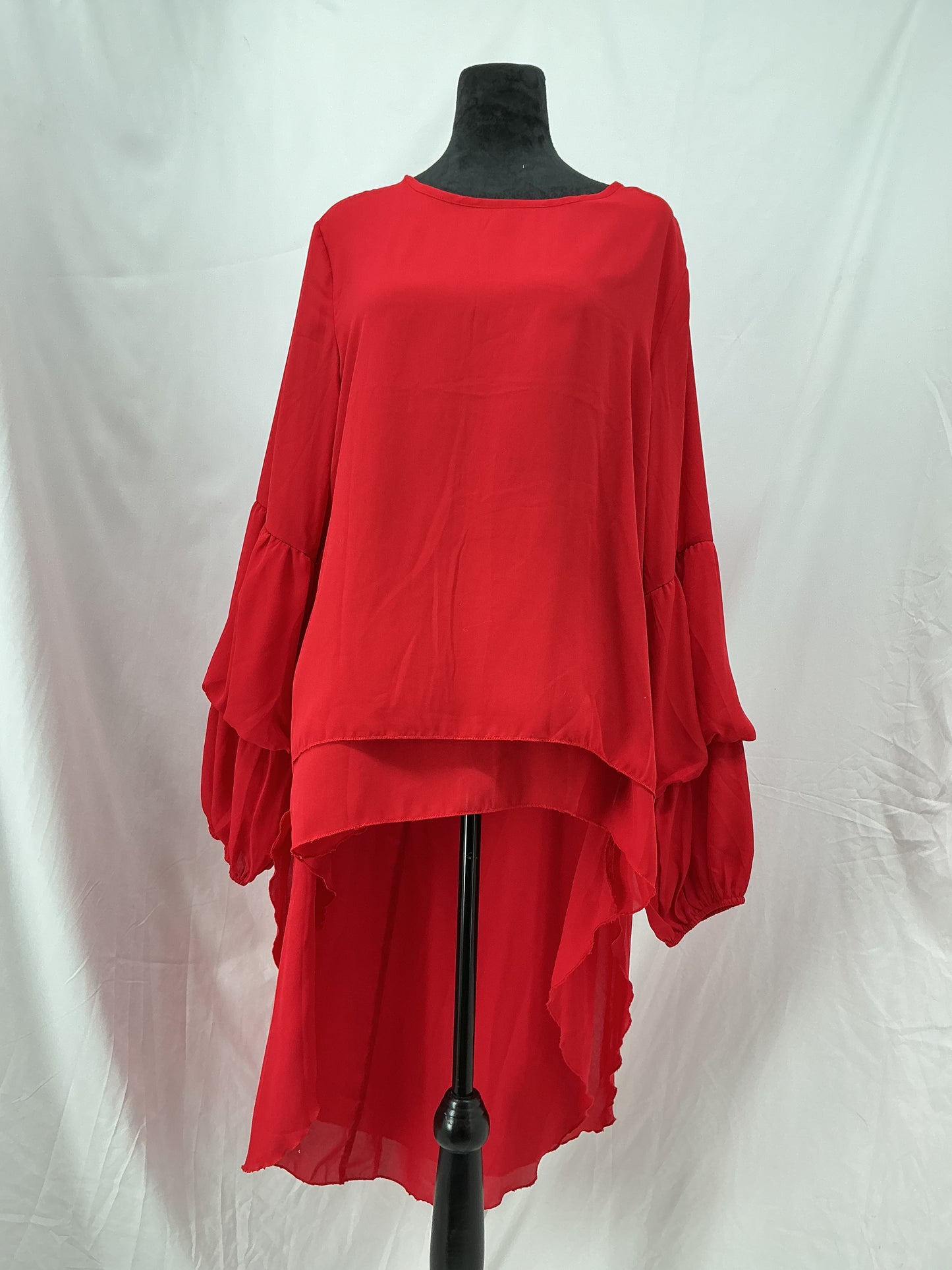 Pretty Garden Red Long Sleeves Blouse Size L