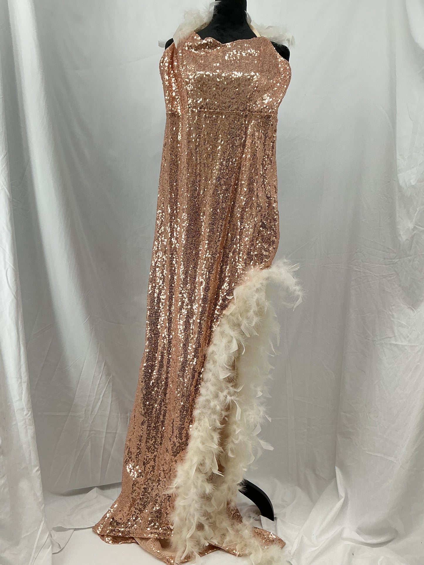 Rose Gold Sequin Long Dress Size S
