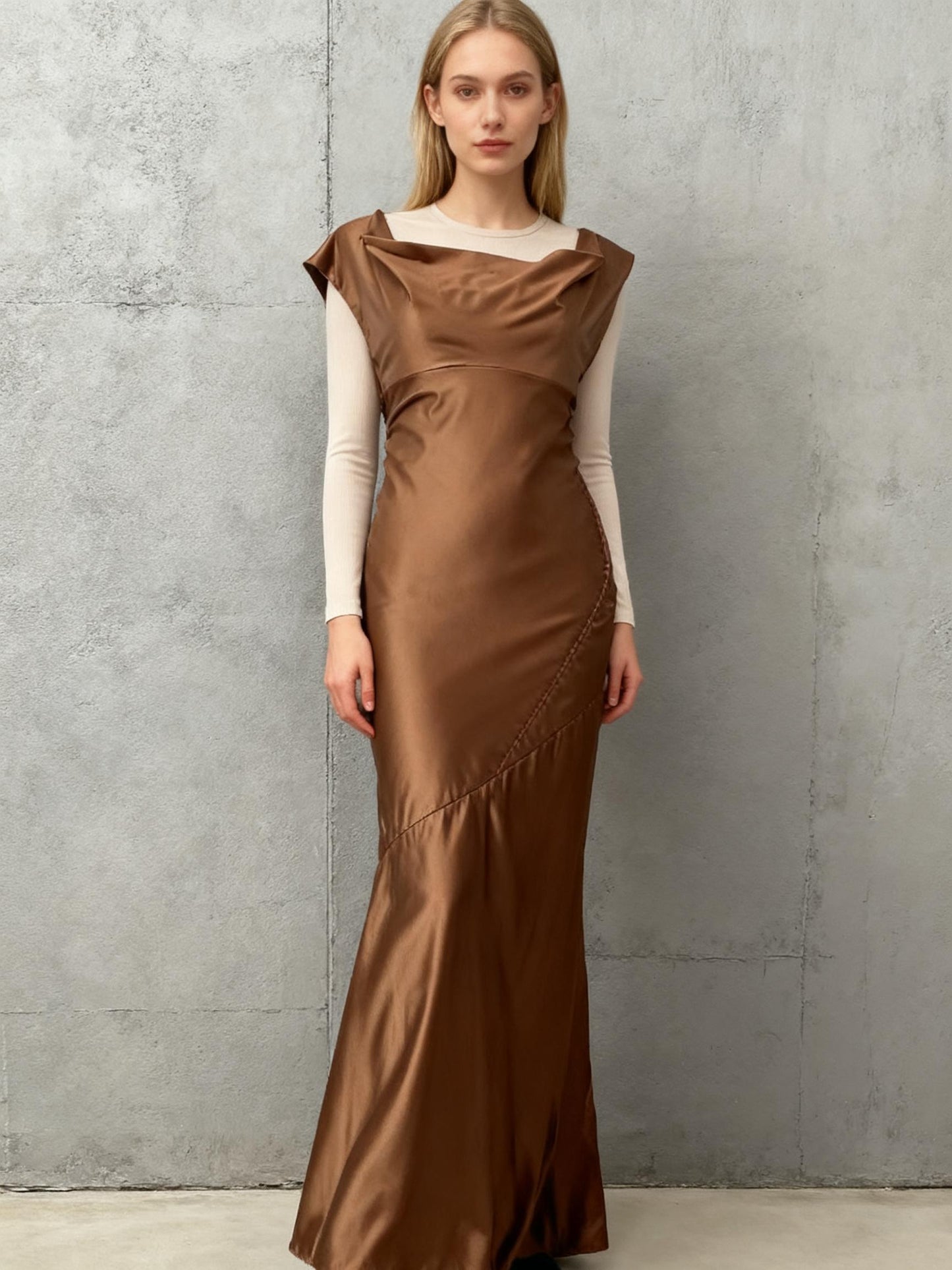 Brown Long Dress Size S