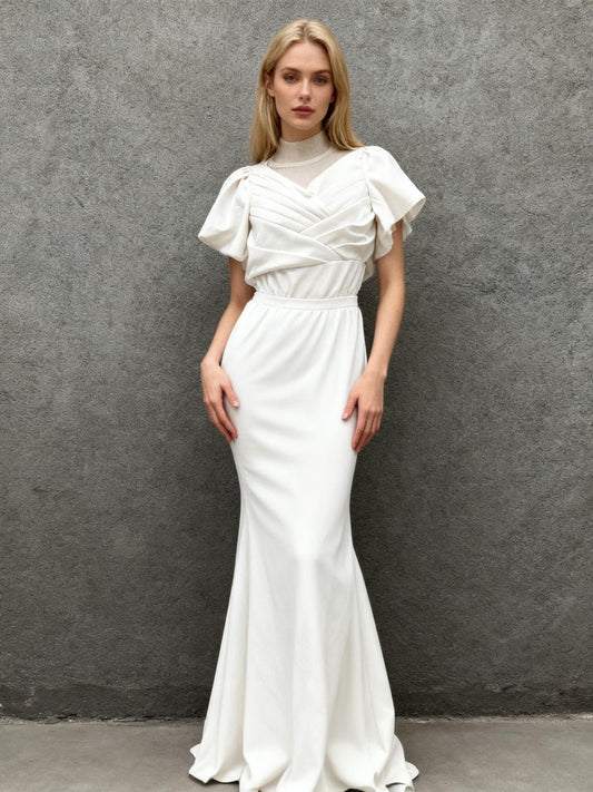 White Long Dress Size S