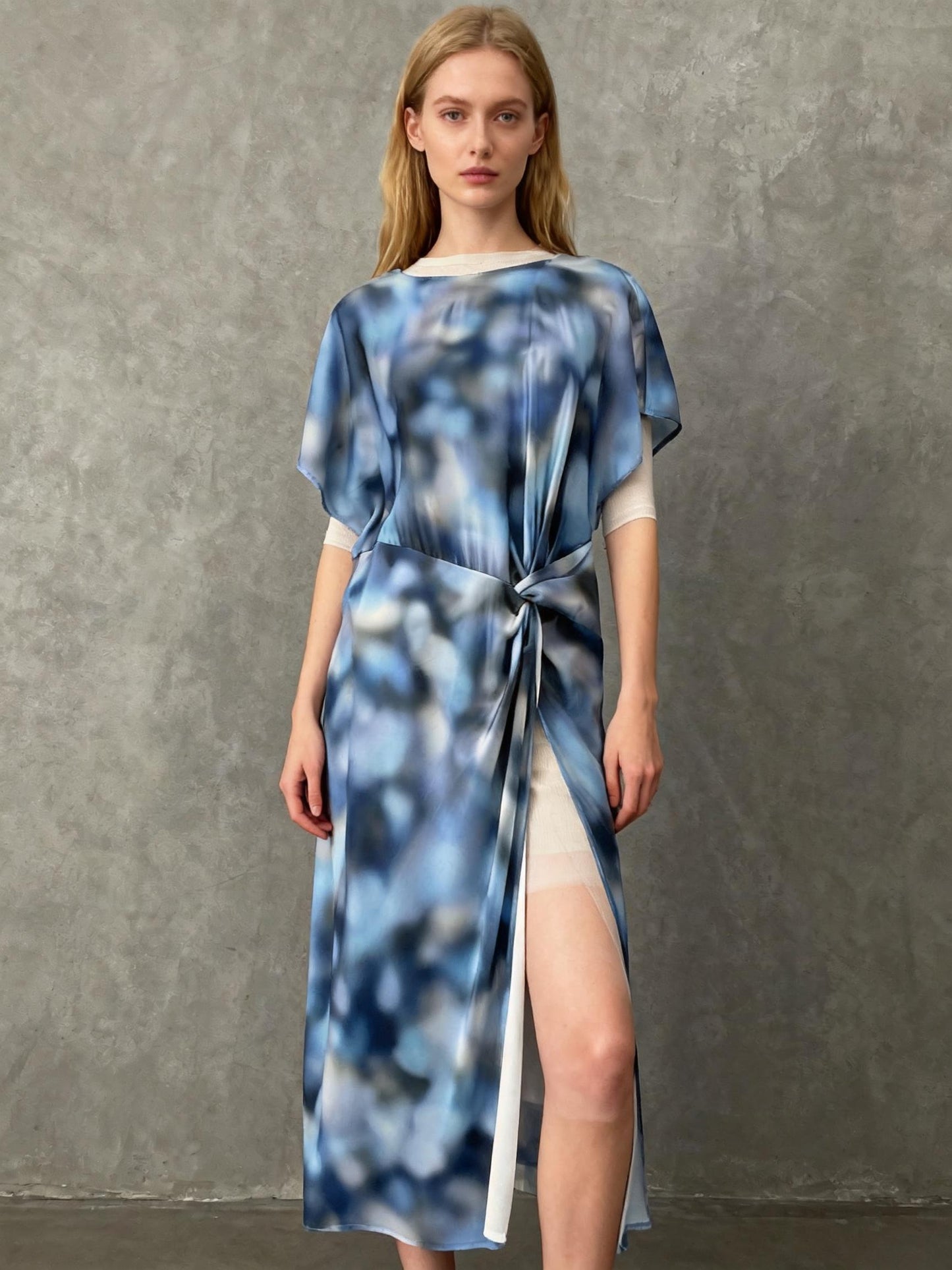 ZARA Blue Abstract Dress Size XL