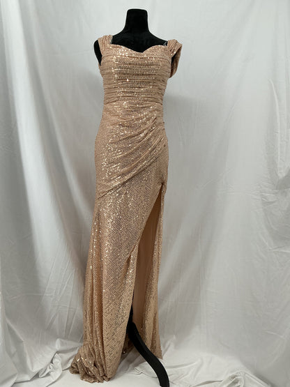 Gold Sequin Long Dress Size Unknown
