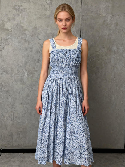 GAP Blue and White Floral Long Dress - Size S