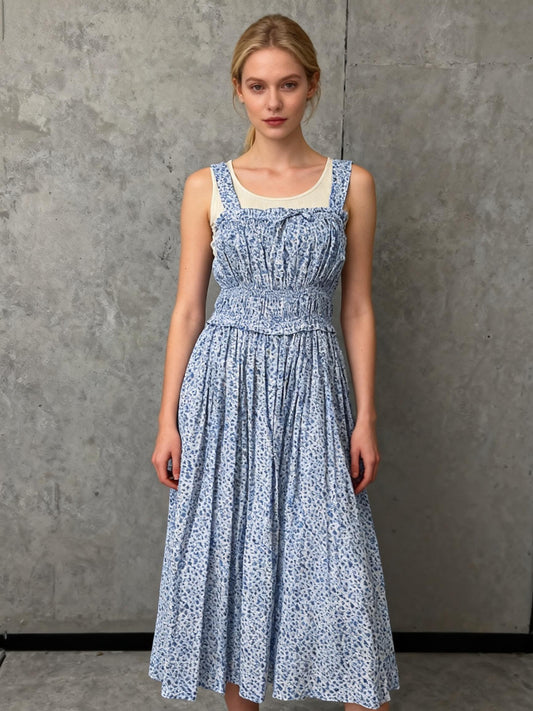 GAP Blue and White Floral Long Dress - Size S