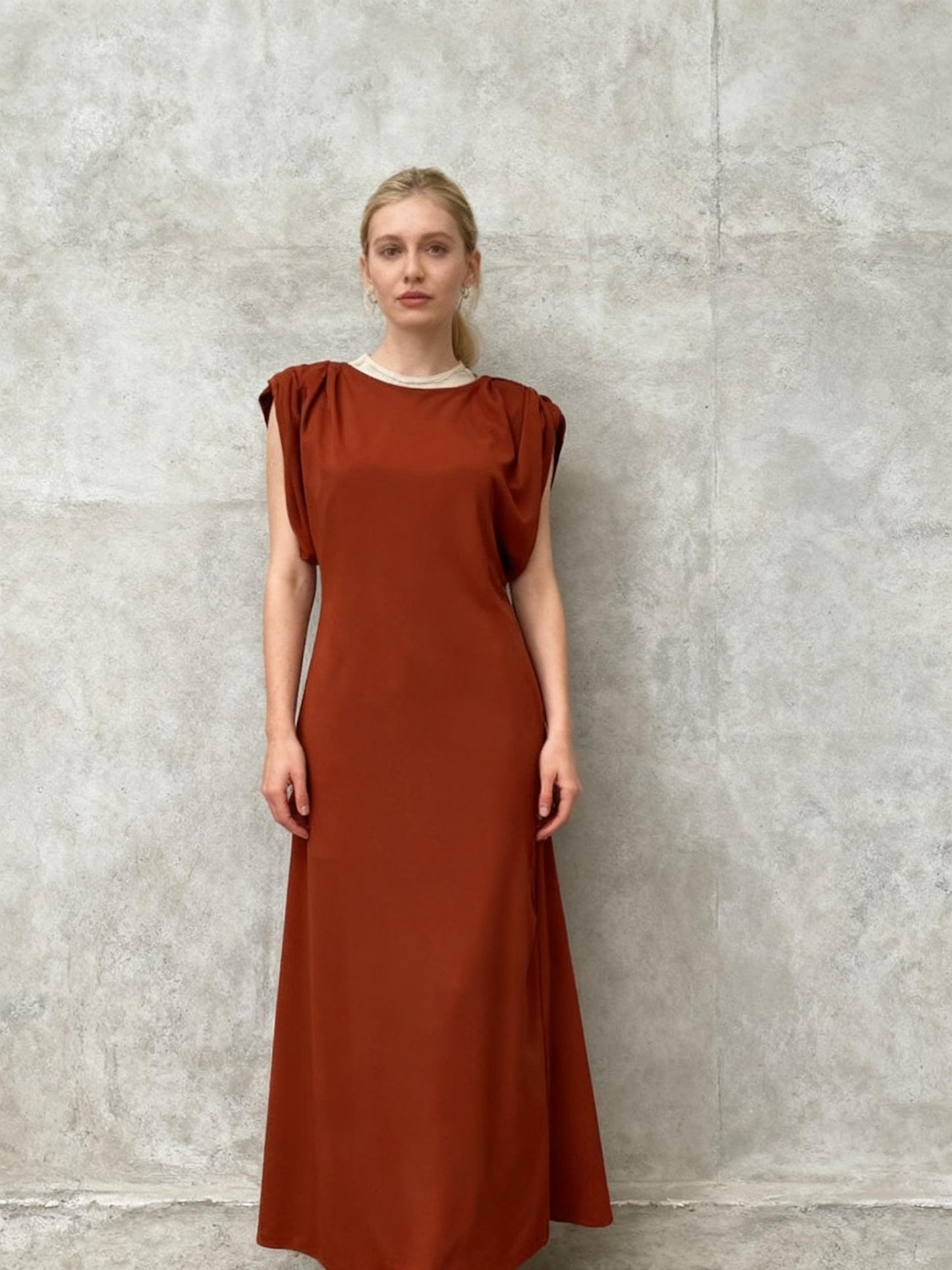 ZARA Brown-Red Long Dress - Size S