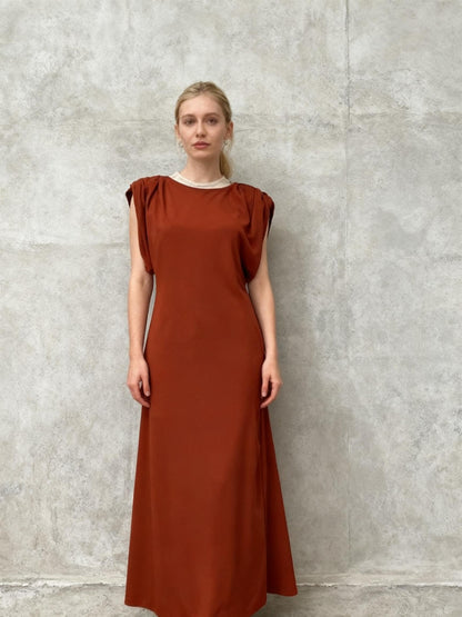 ZARA Brown-Red Long Dress - Size S