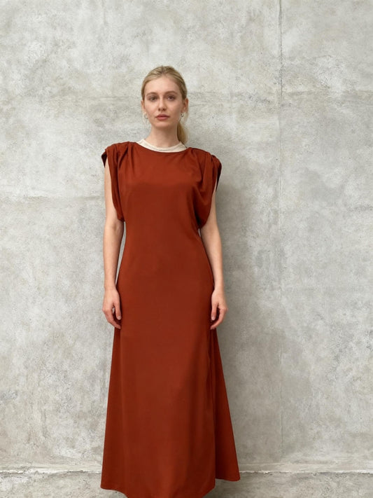 ZARA Brown-Red Long Dress - Size S