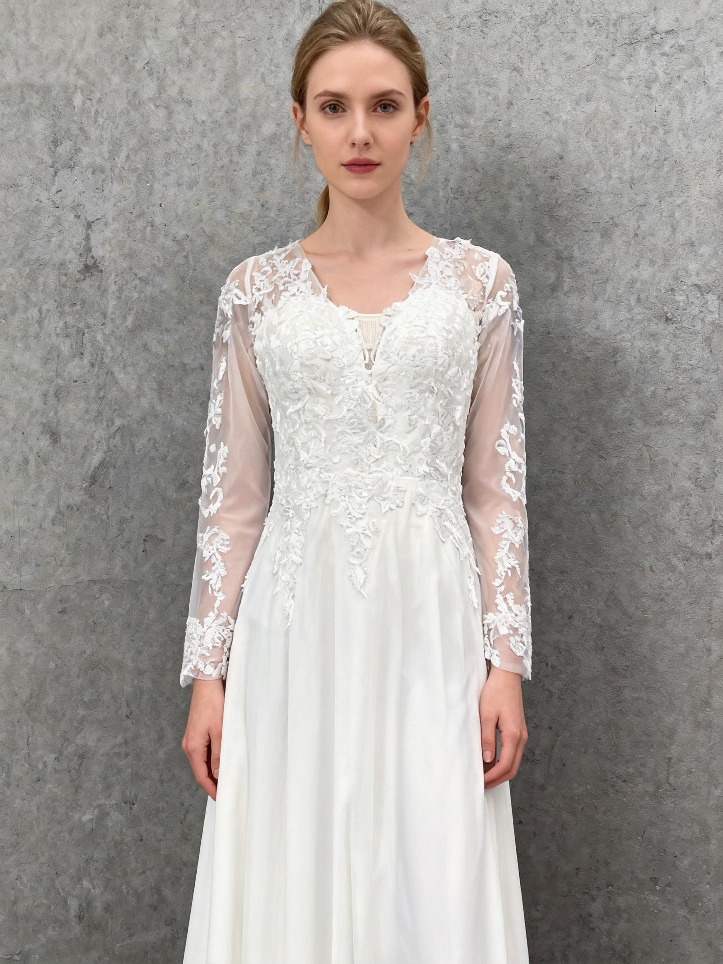 White Lace Long Dress Size 6