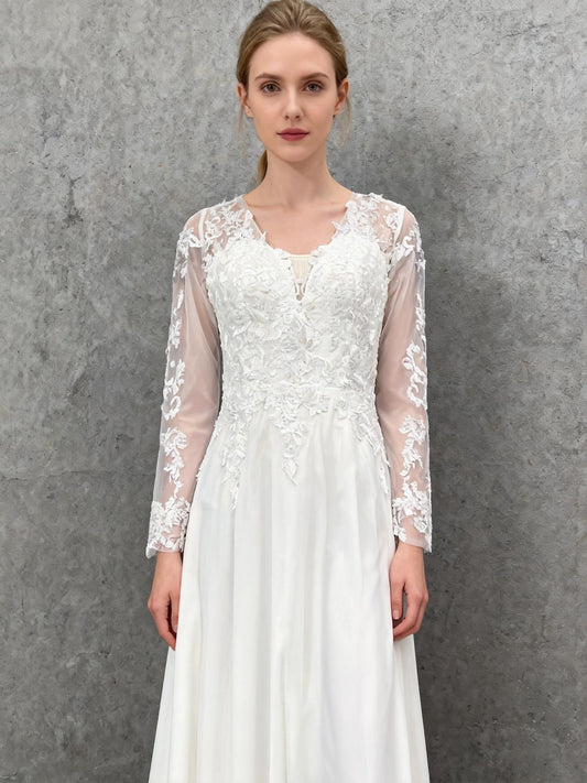 White Lace Long Dress Size 6