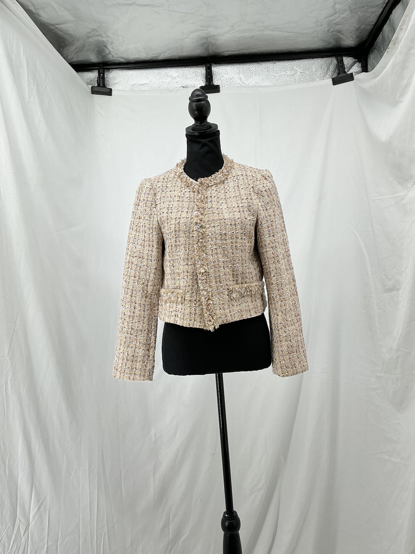 Beige Tweed Jacket Size M