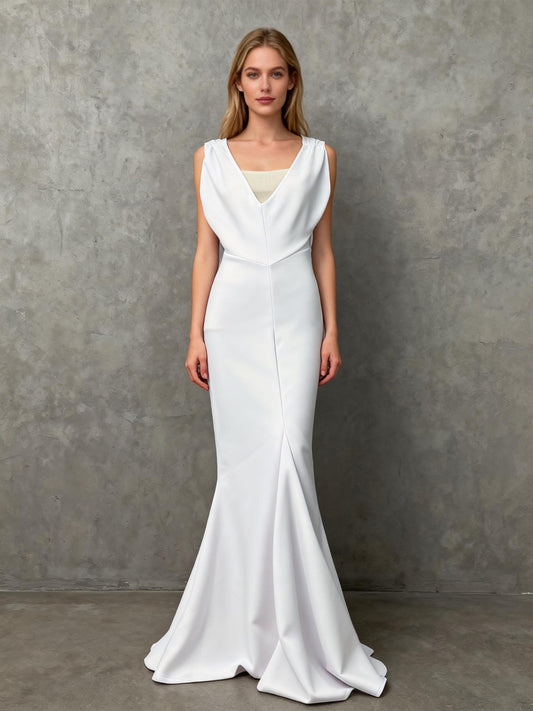 White Long Dress Size S
