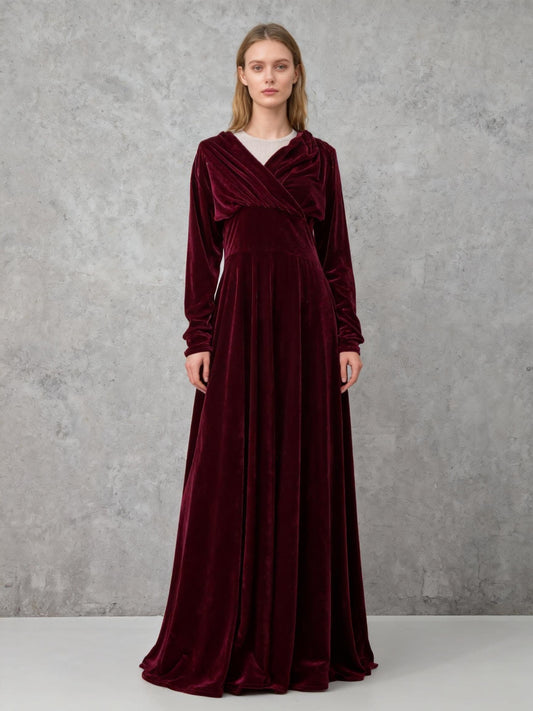 Maroon Velvet Dress size M
